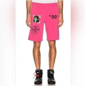 Off white main lable pink shorts green man sweatshirts
